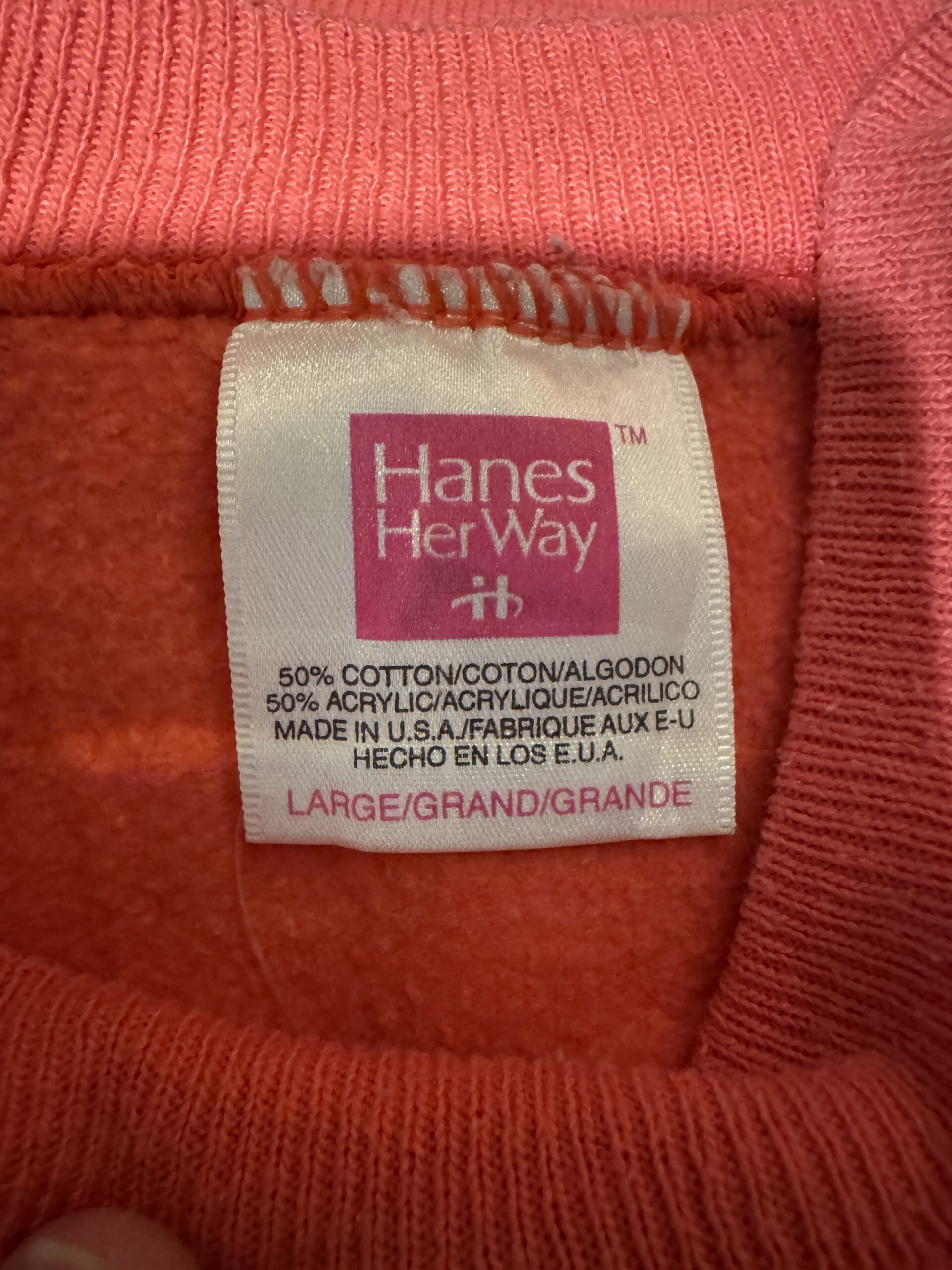 Hanes Her Way USA製タグ 50%COTTON 50%ACRYLIC 表記アップ