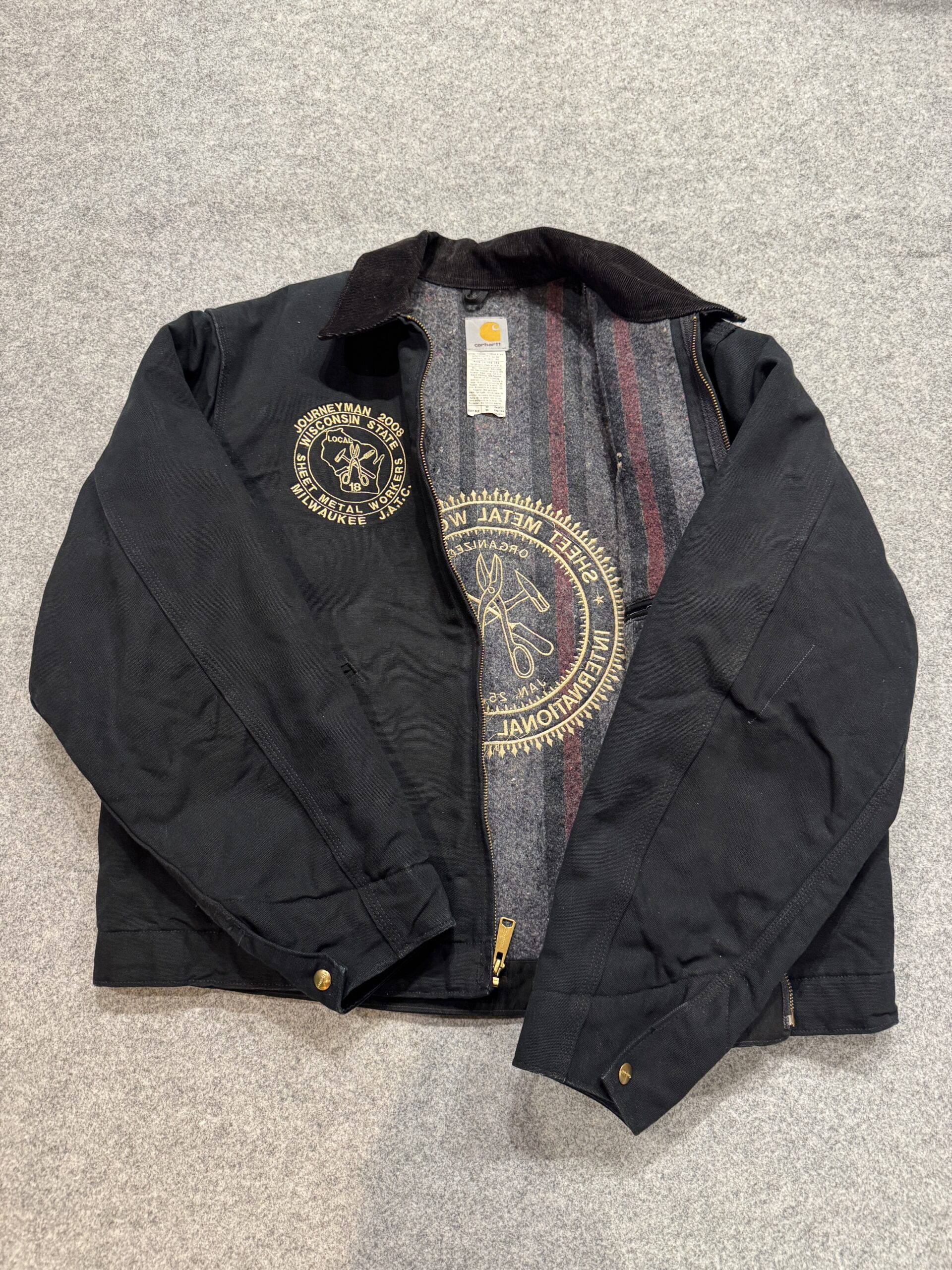 Carhartt UJ01 Journeyman のブランケットライニング。