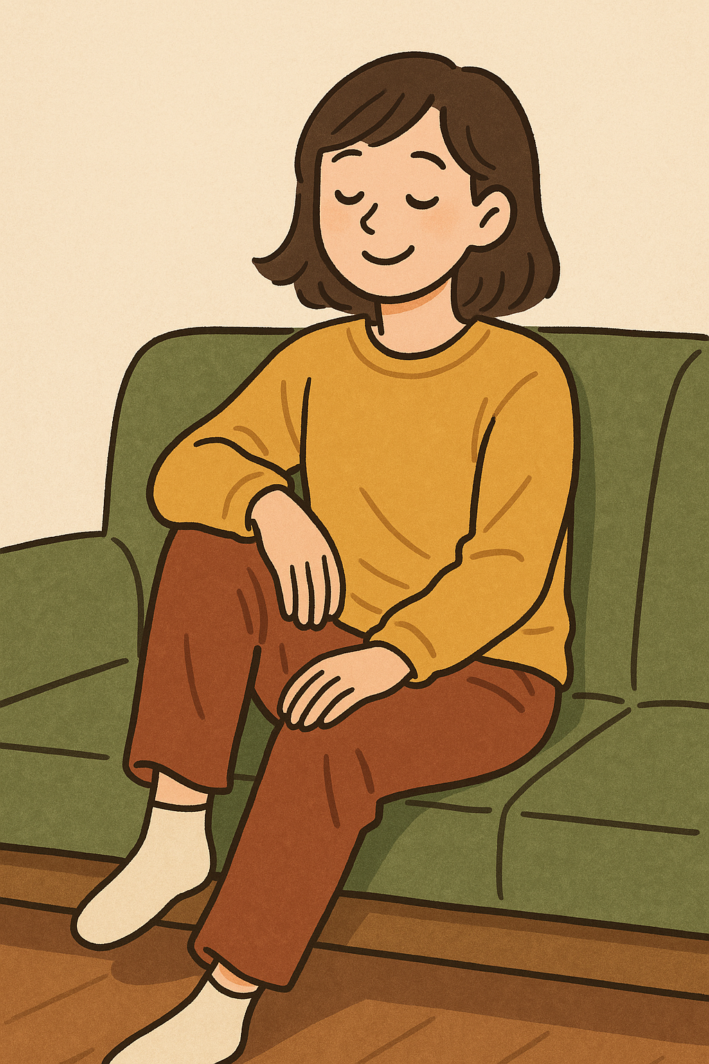 自分らしい服装でくつろぐ人のイメージ