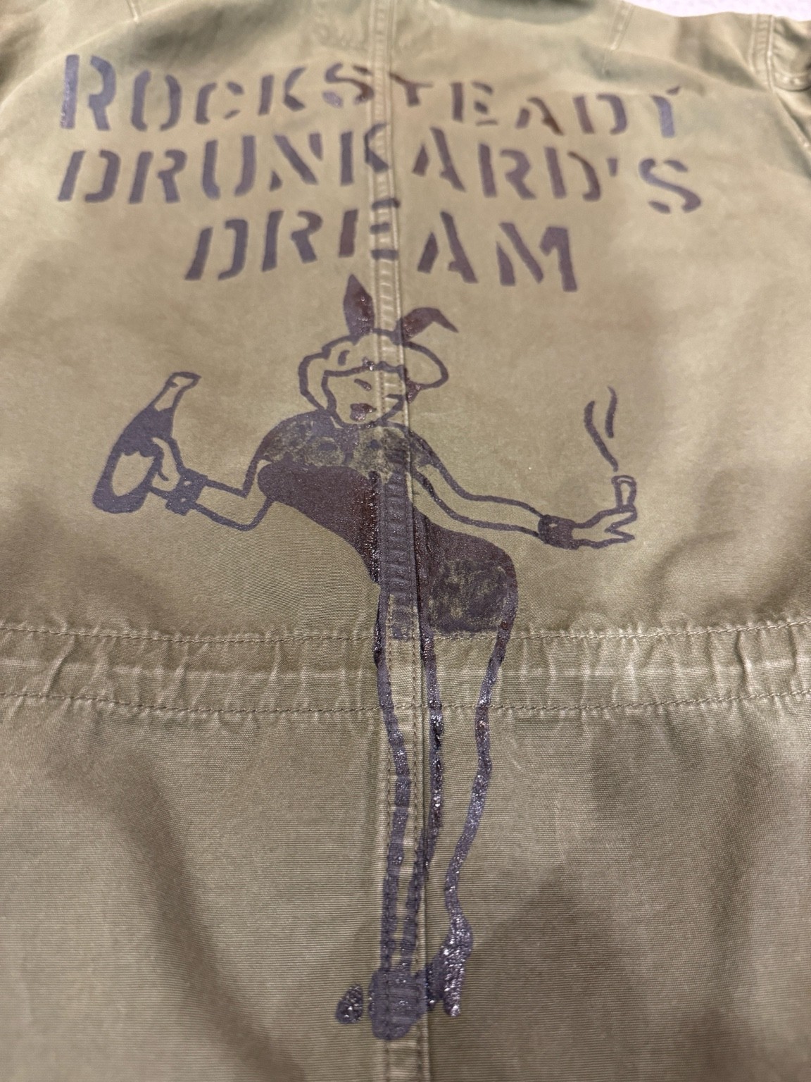 WACKO MARIA M-51の背中プリント。ROCKSTEADY / DRUNKARD'S DREAM。