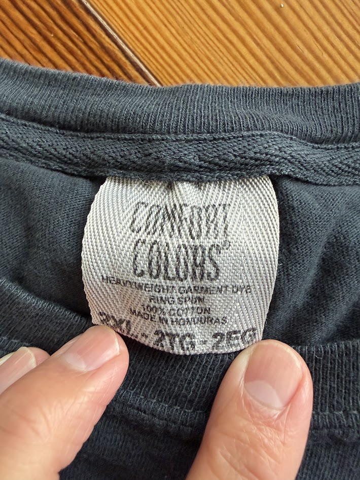 Comfort Colors HEAVYWEIGHT GARMENT DYED RING SPUN タグ
