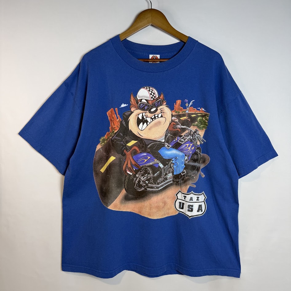 1997年Looney Tunes タズ バイカーTシャツ Made in USA 正面