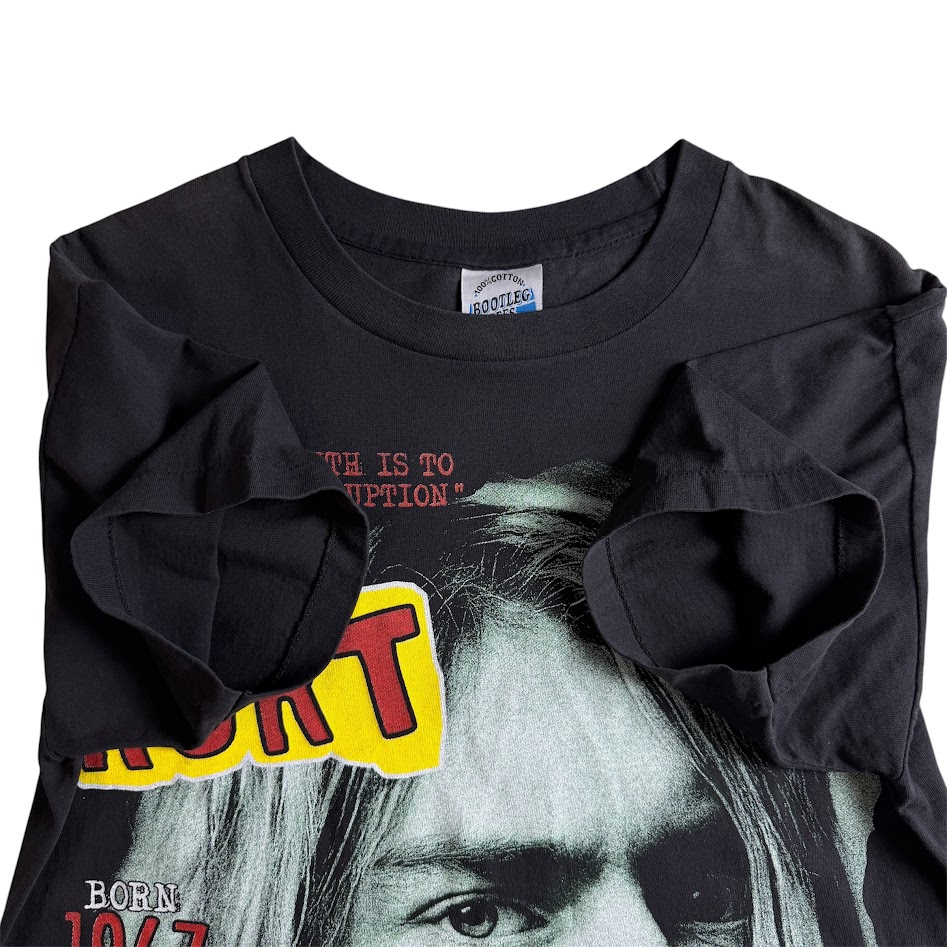カート・コバーンTシャツ 袖口 カート・コバーンTシャツの袖口の状態