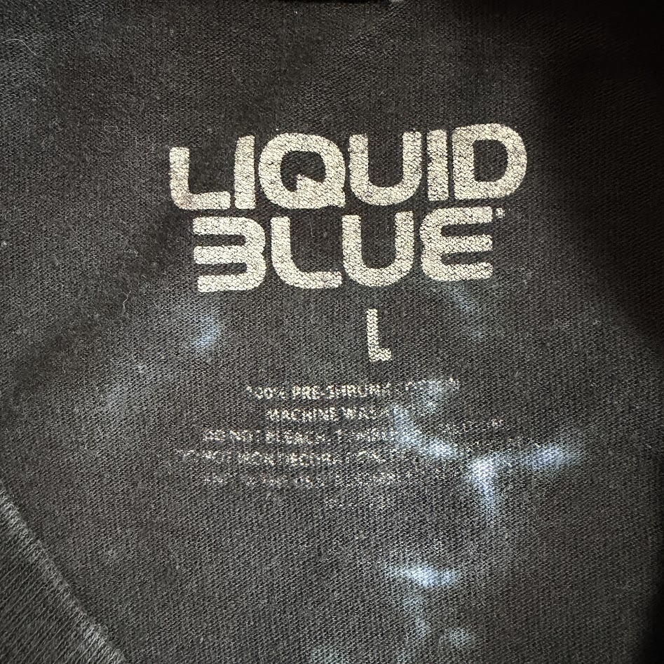 Pink Floyd The WallロングスリーブTシャツのLiquid BlueプリントタグとLサイズ表記