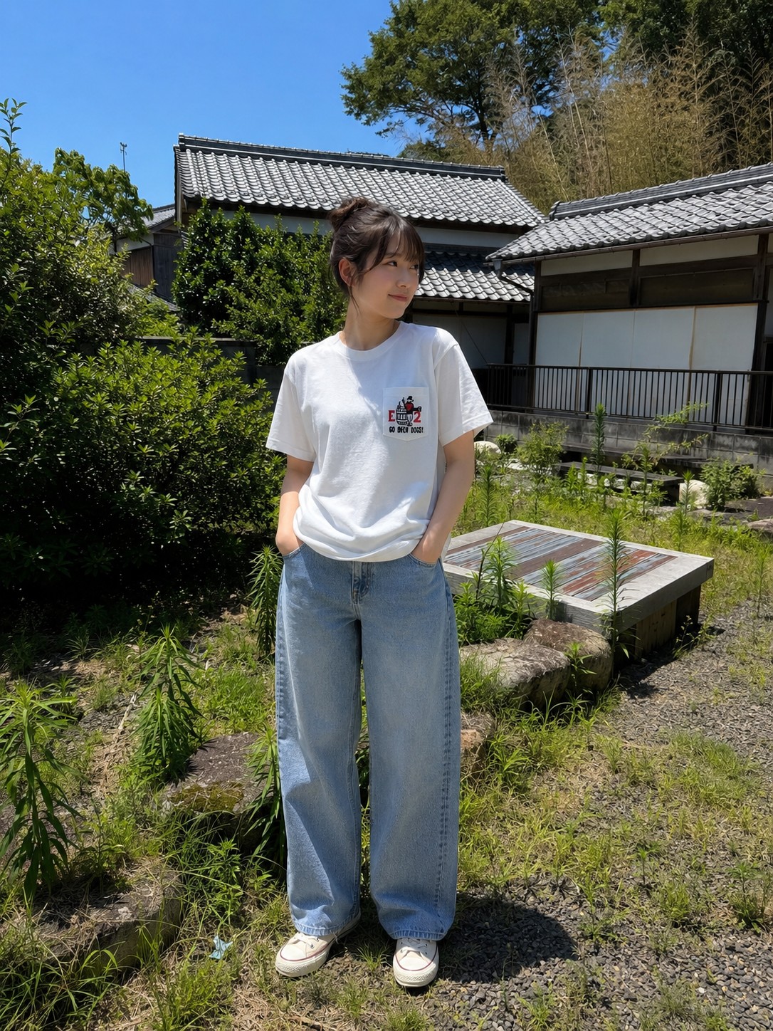 90年代USA製 West Point E2 Brew Dogs ポケットTシャツの着用イメージ