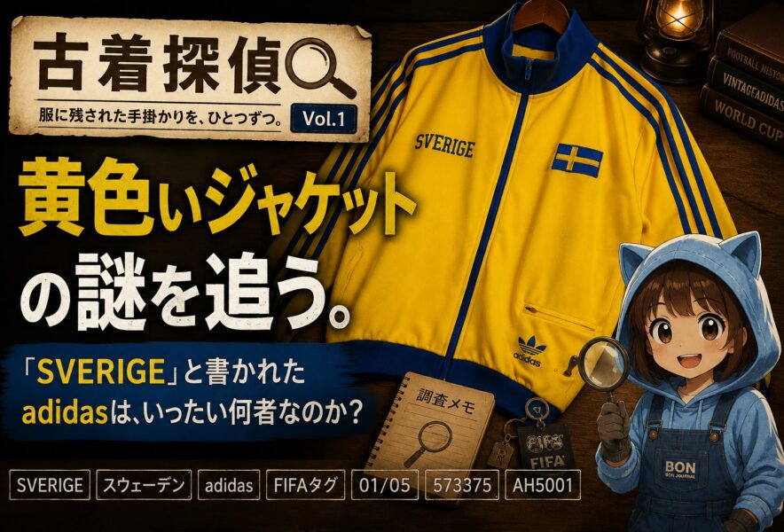 古着探偵Vol.1 adidas SVERIGE黄色いトラックジャケットの謎を追う