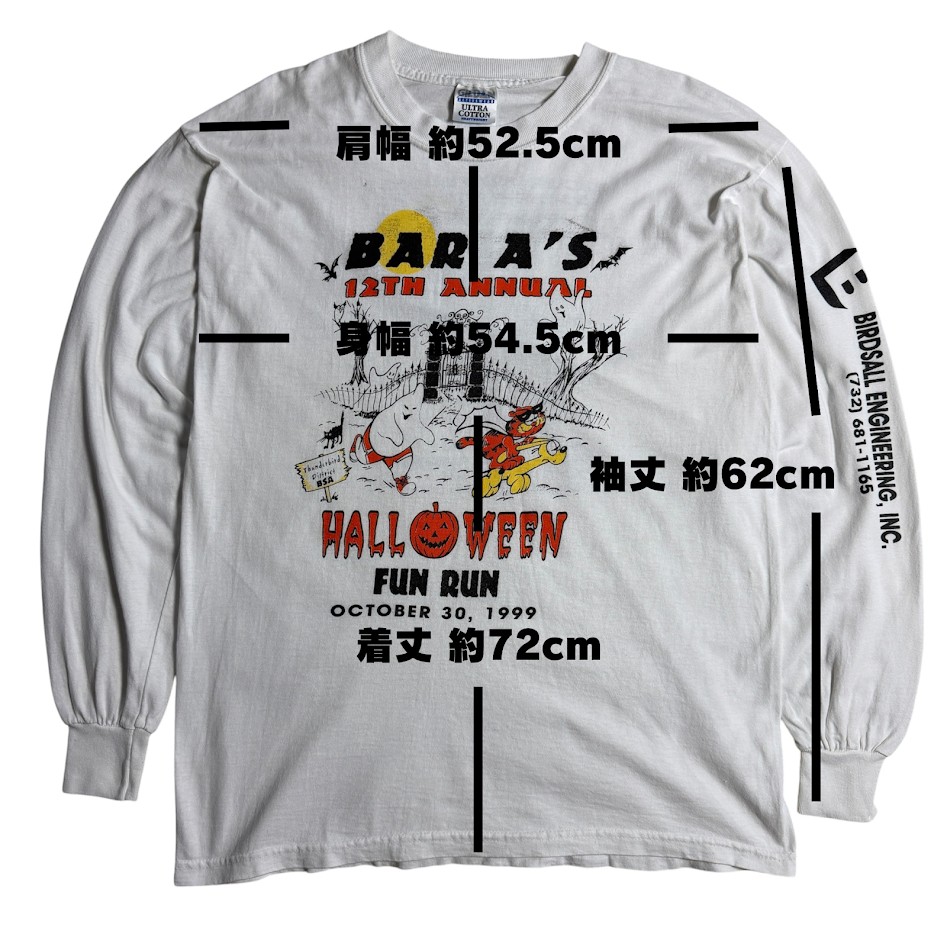 1999 BAR A'S Halloween Fun Run ロングスリーブTシャツ 実寸
