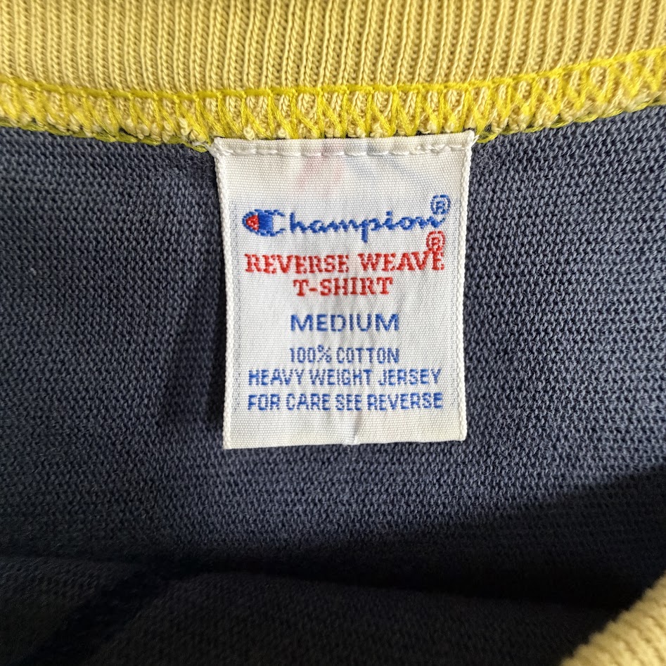 Champion REVERSE WEAVE T-SHIRT MEDIUM 100% COTTONタグ