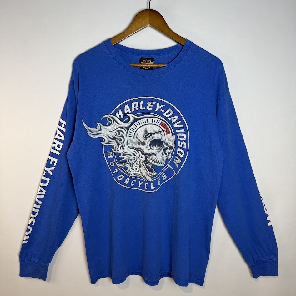 Harley-Davidson Myrtle Beach ブルー ロングスリーブTシャツ フロント