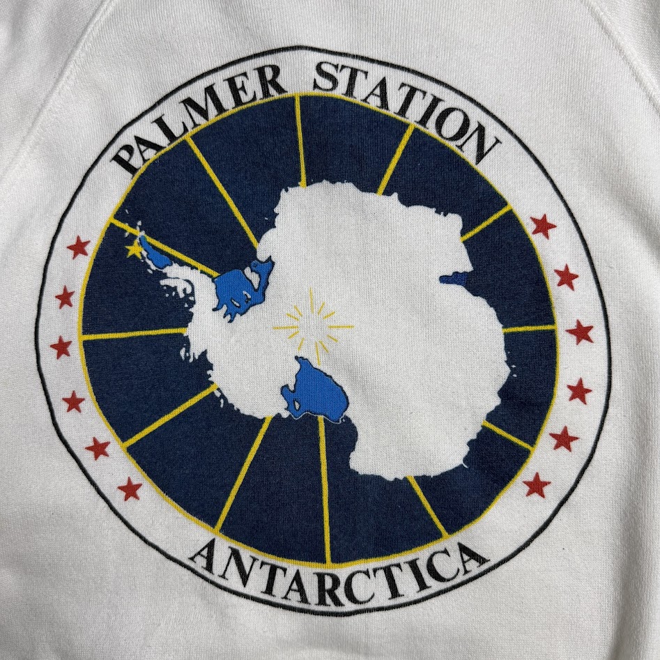 PALMER STATION ANTARCTICAスウェットの南極大陸プリントのアップ