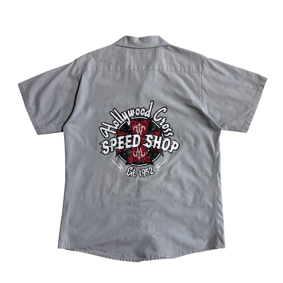 USA製 Red Kap Hollywood Cross Speed Shop ワークシャツ 背面
