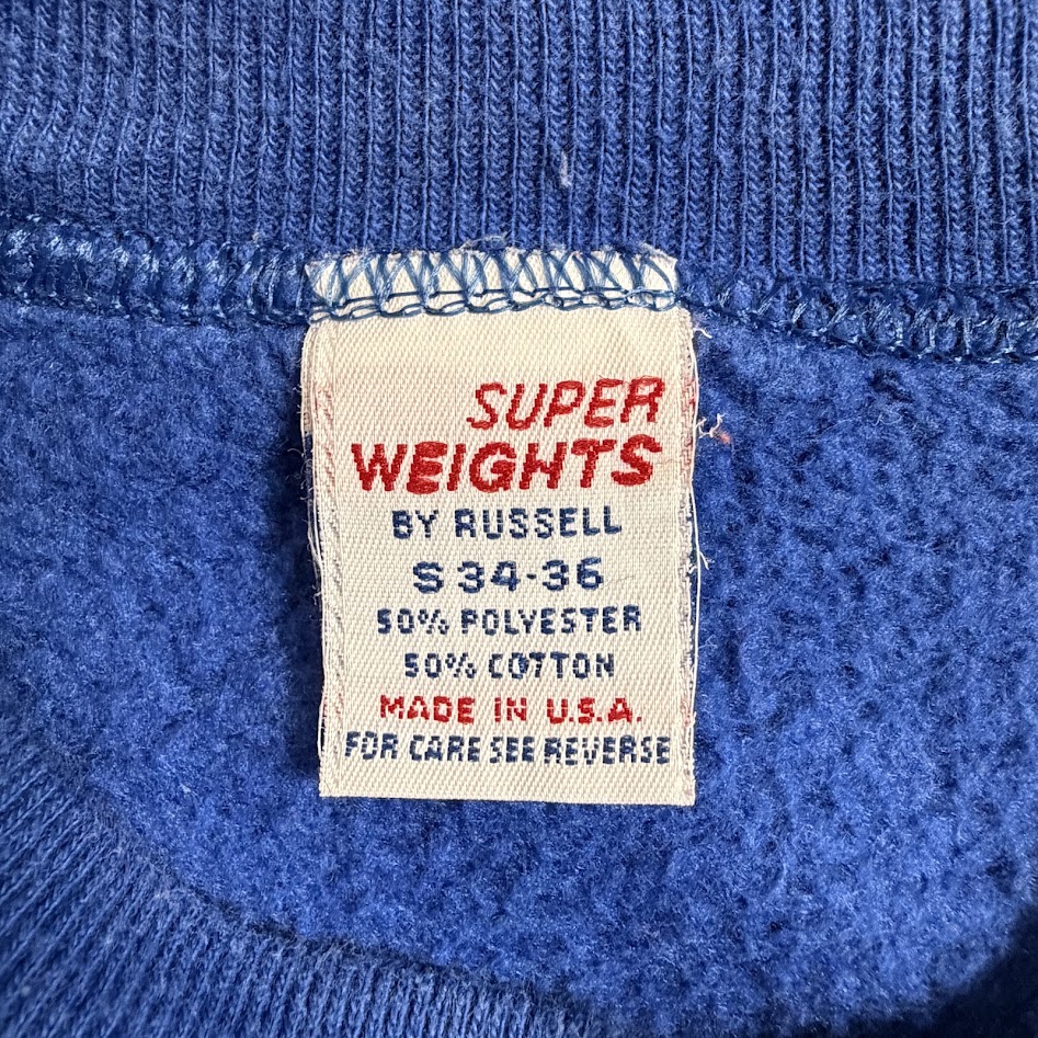SUPER WEIGHTS BY RUSSELL MADE IN U.S.A.と記されたタグ
