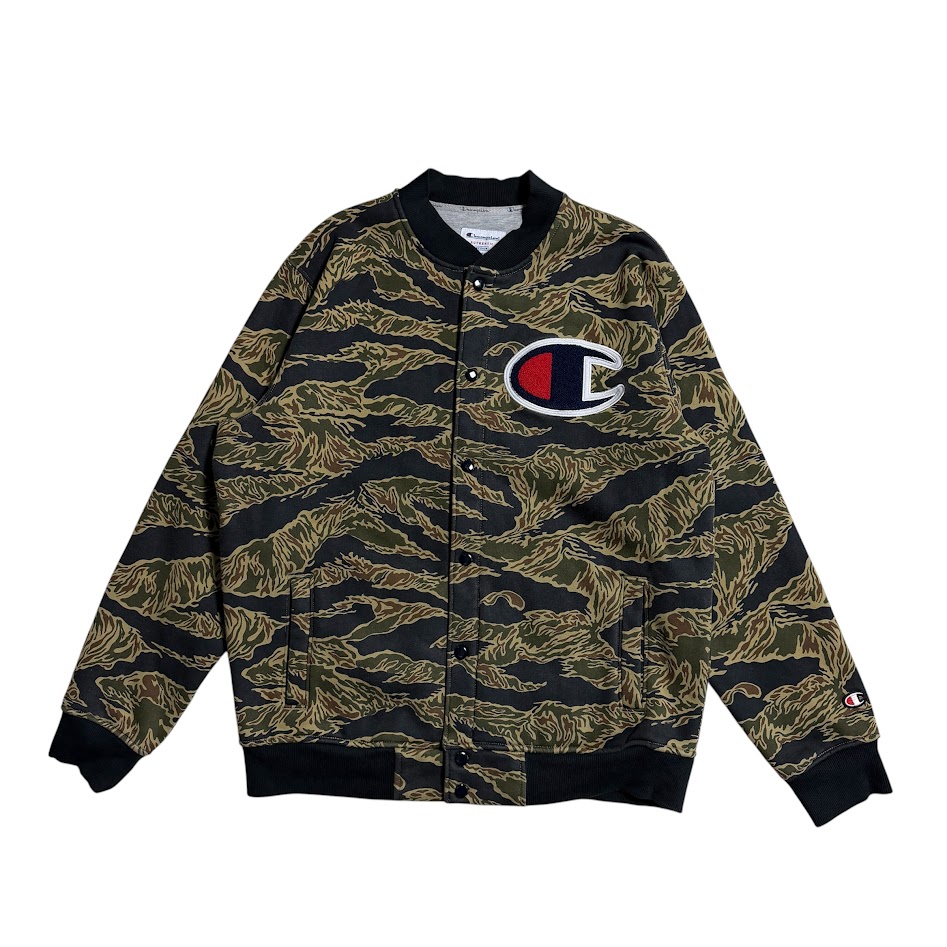 Supreme × Champion 2015 タイガーカモ スウェット フロント平置き