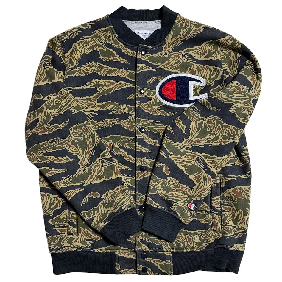 Supreme × Champion タイガーカモ 左袖 Champion Cロゴ